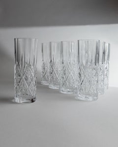 Set of 11 Vintage Crystal Drinking Glasses, Italy, 1970s