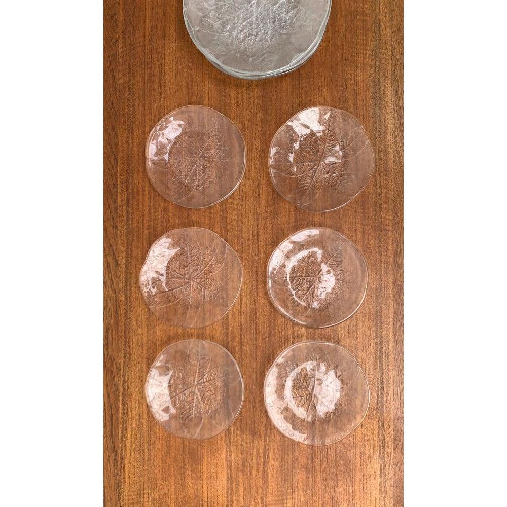 Set of 11 Vintage Swedish Glass Floral Plates by Ann Wärff for Kosta Boda For Sale 6