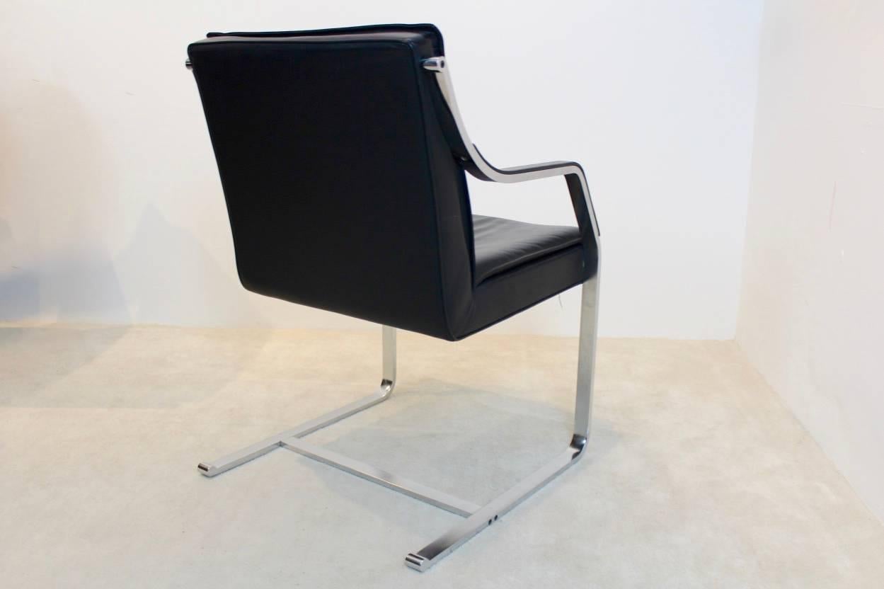 Mid-Century Modern Walter Knoll Leather Art Collection Chair by Rudolf B. Glatzel, 2 pcs
