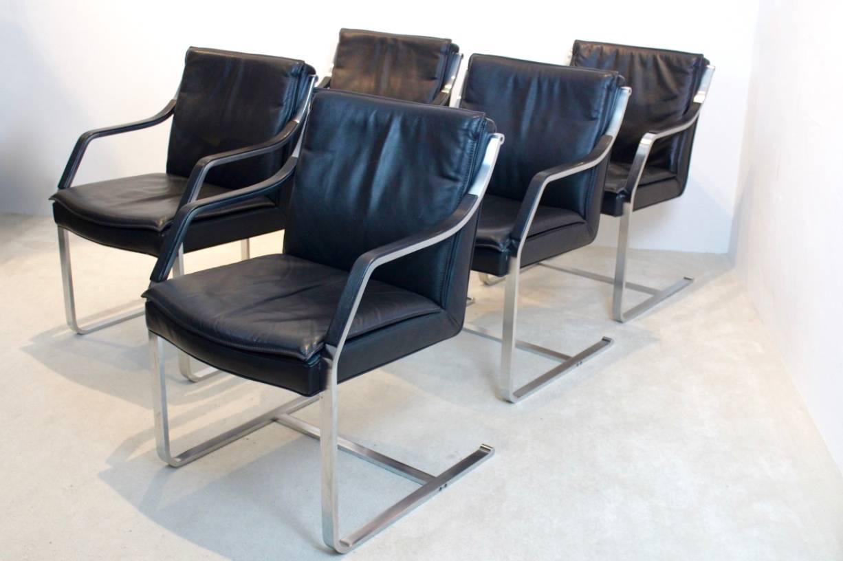 20th Century Walter Knoll Leather Art Collection Chair by Rudolf B. Glatzel, 2 pcs