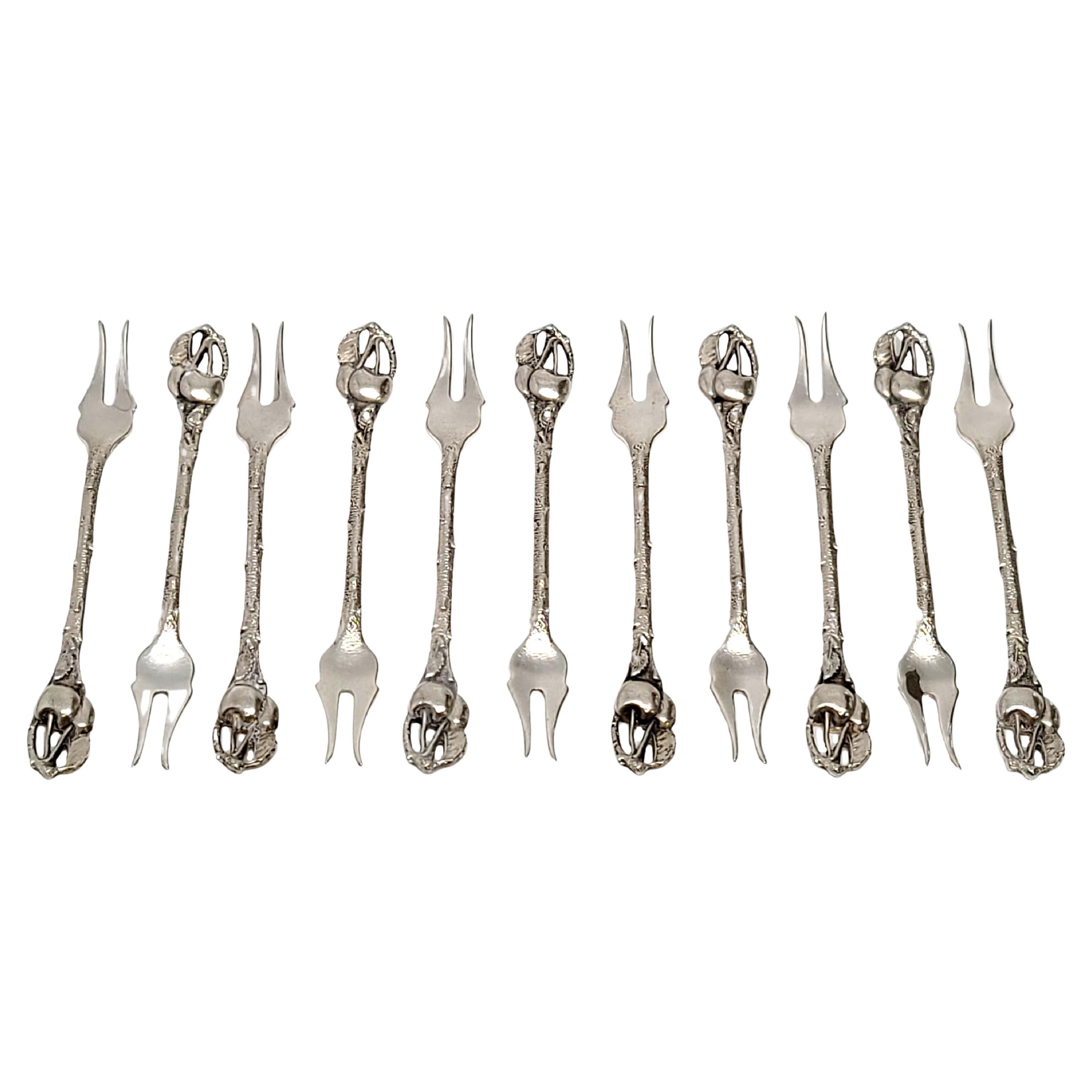 Set of 11 Watson Co Sterling Silver Cherry Forks