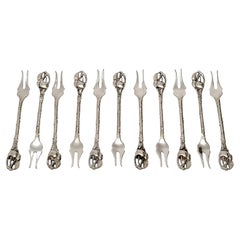 Set of 11 Watson Co Sterling Silver Cherry Forks
