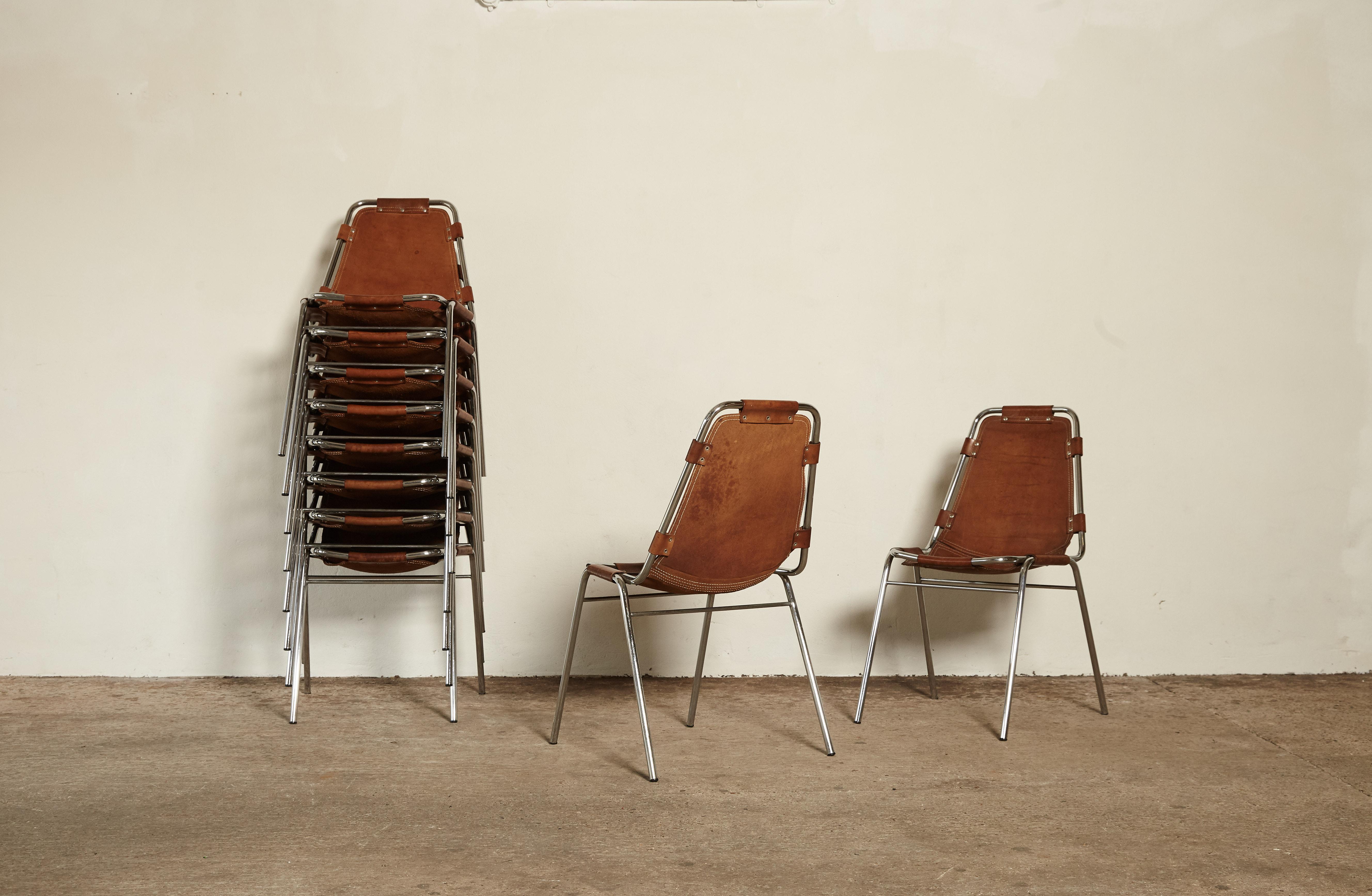 Set of 12 / 10 / 8 / 6 'Les Arcs' Chairs Selected by Charlotte Perriand, 1970s 4