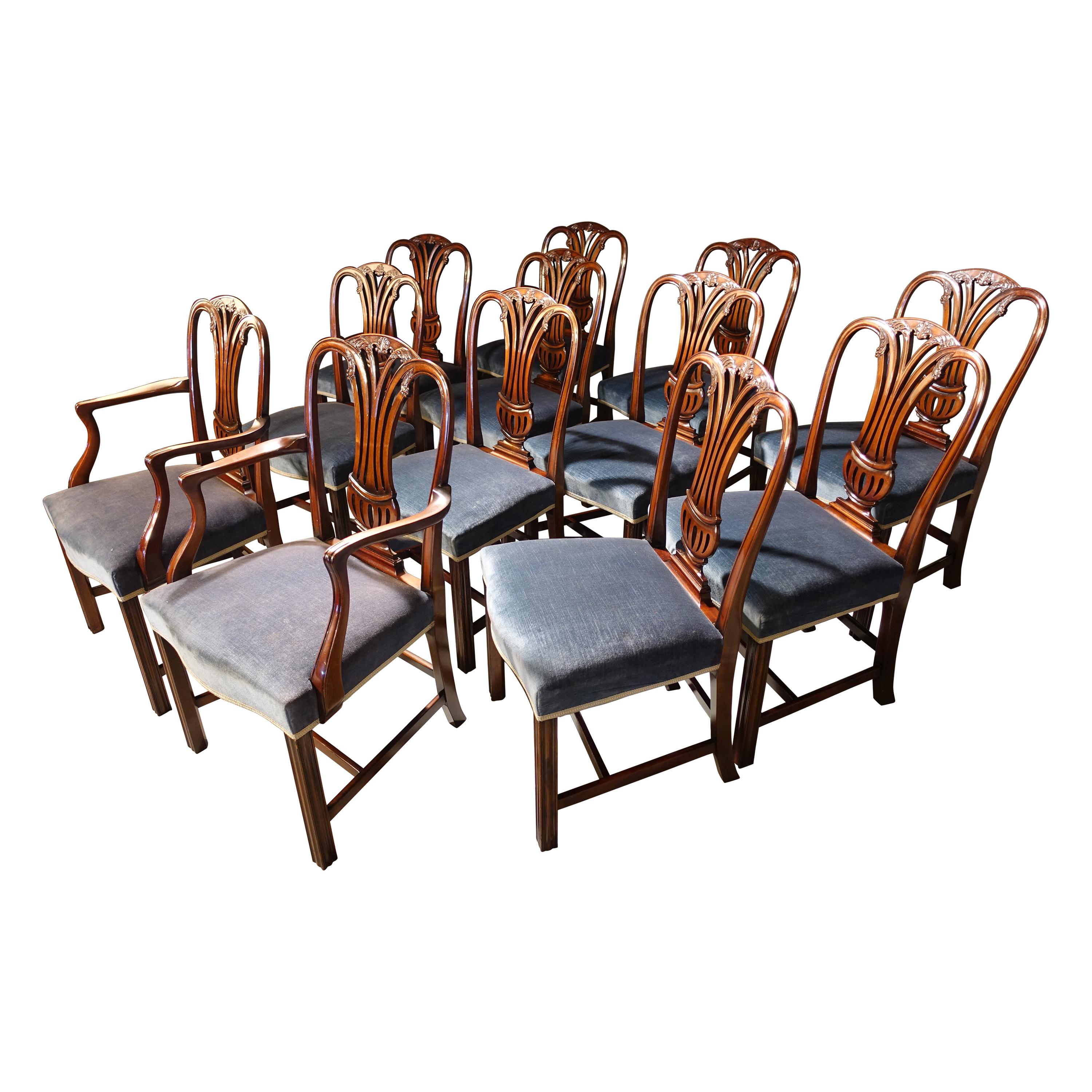 Set of 12 '10+2' Mid-20th Century Chairs of Hepplewhite Design