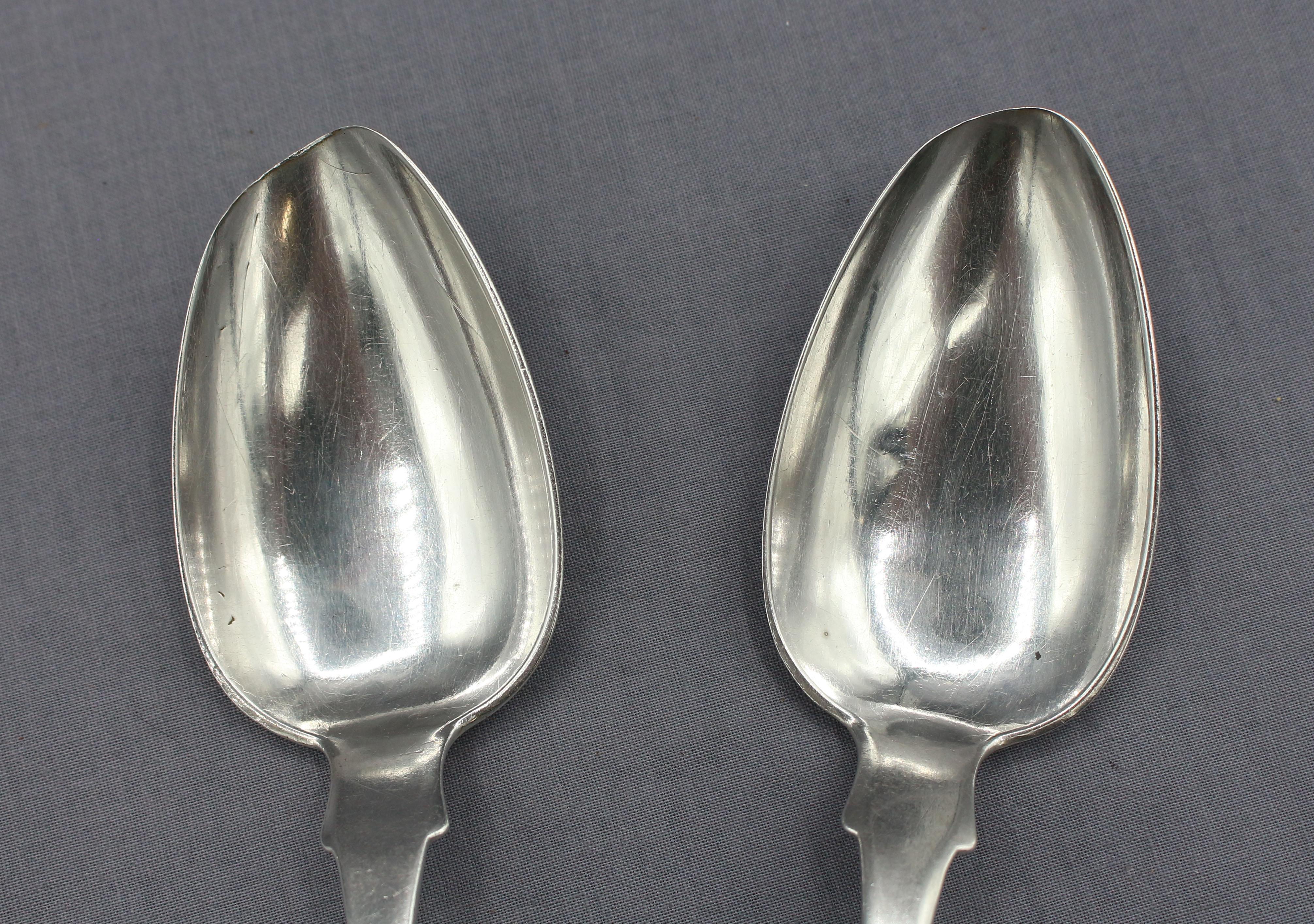 19th Century Set of 12 1816 Coin Silver Tablespoons by John Erwin For Sale