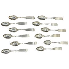 Set von 12 1816 Münzsilber-Teelöffeln von John Erwin