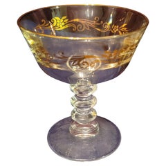 Set (12), 1950er Jahre, Lebenszeit Champaign Coupe-Glas „Gold Krone“ Champaign