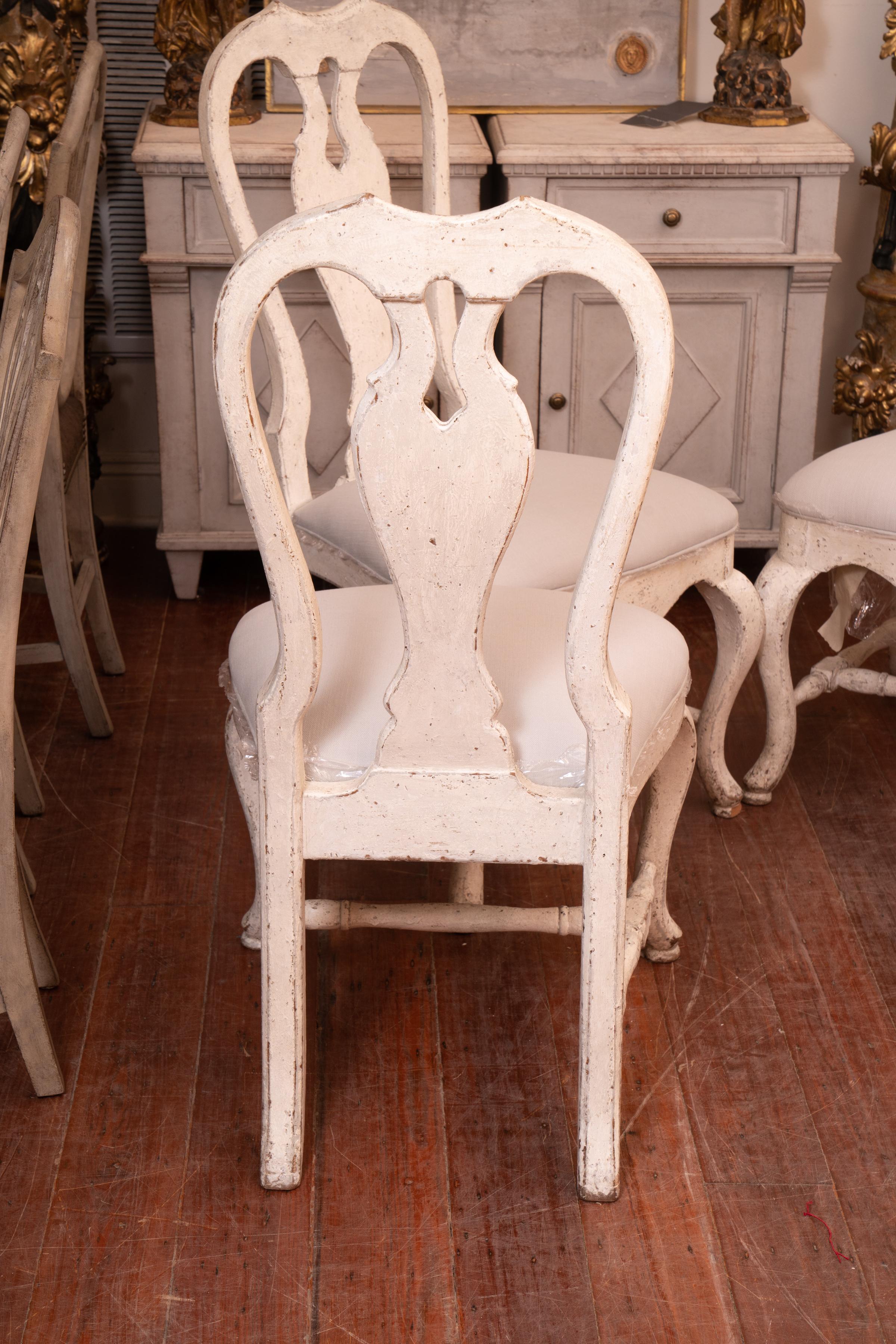 Scandinavian Set of 12 19th Century Painted Dining Chairs