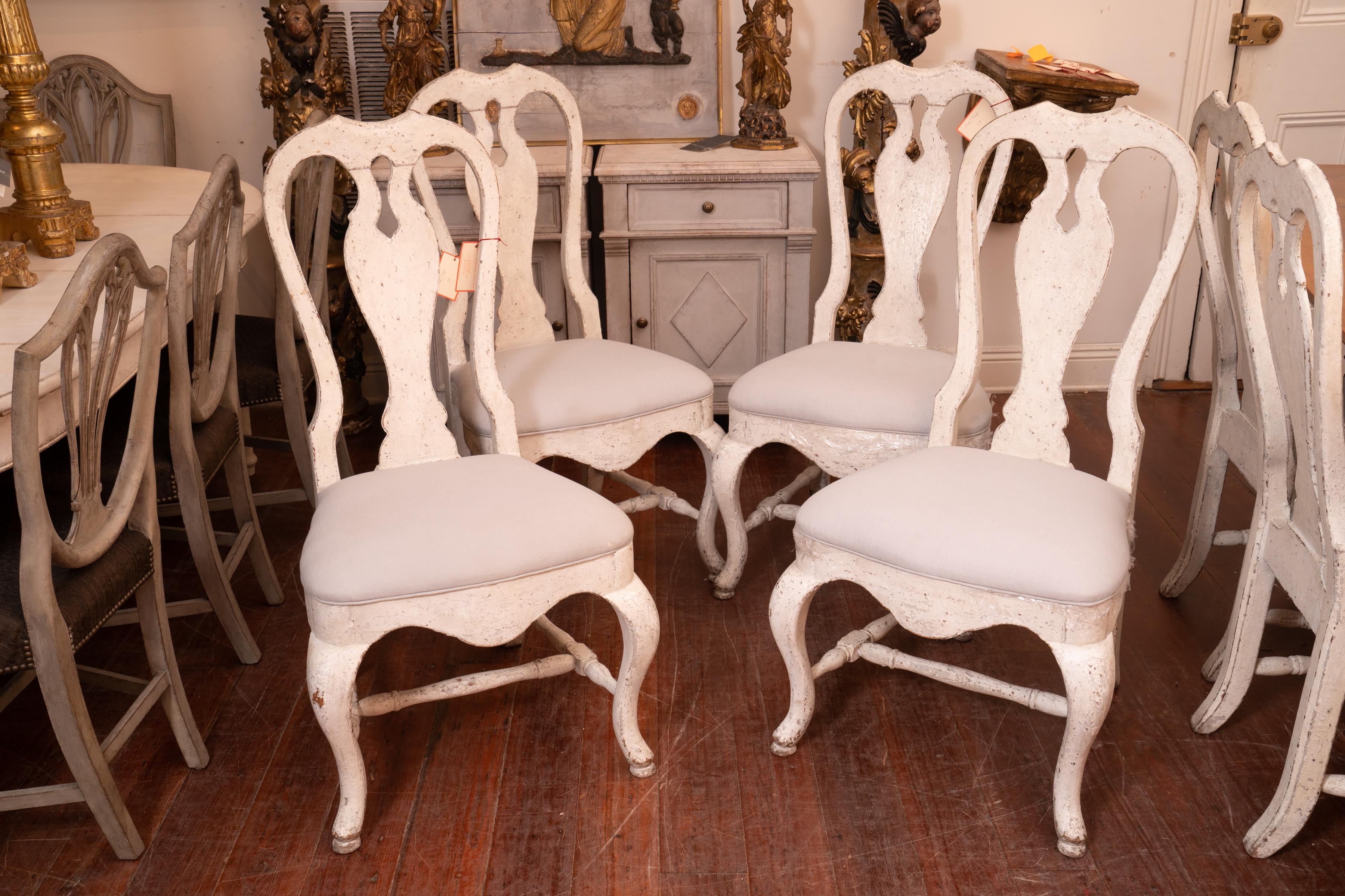 Set of 12 19th Century Painted Dining Chairs 1