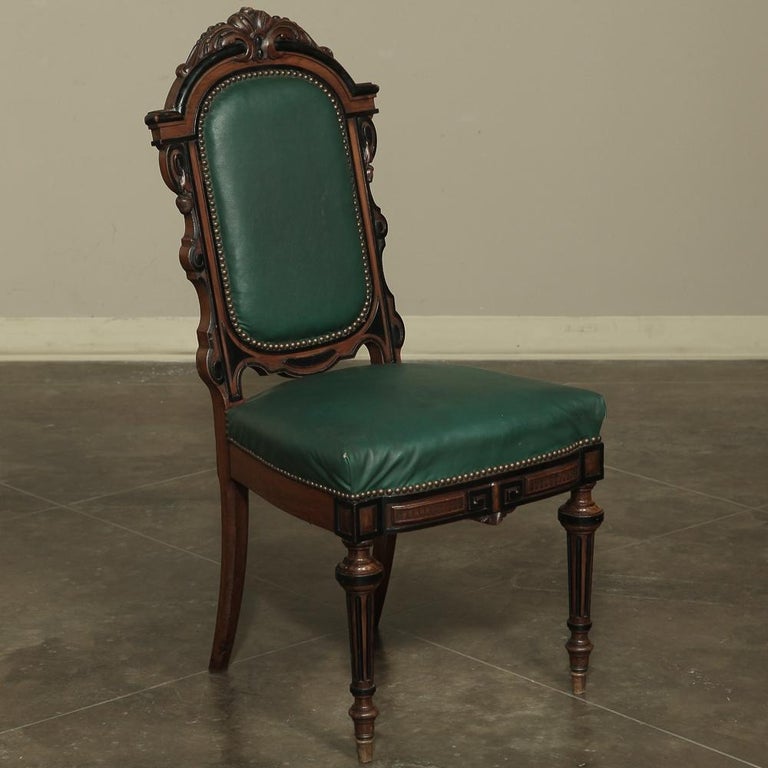 Set of 12 19th Century French Napoleon III Period Walnut Dining Chairs