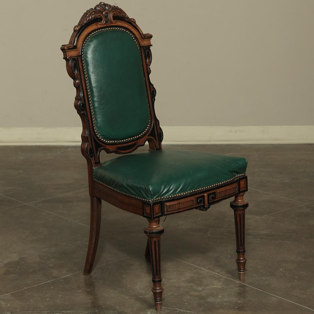 Set of 12 19th Century French Napoleon III Period Walnut Dining Chairs 12