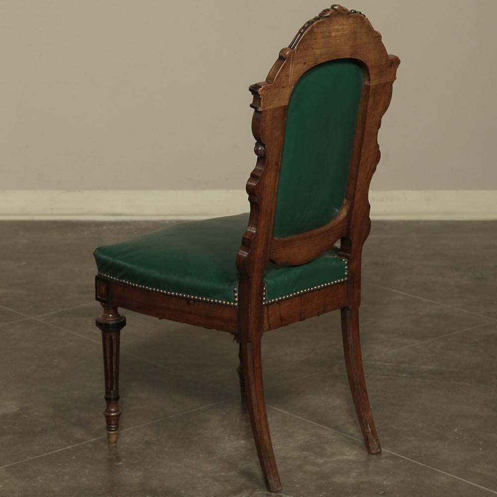 Set of 12 19th Century French Napoleon III Period Walnut Dining Chairs 13