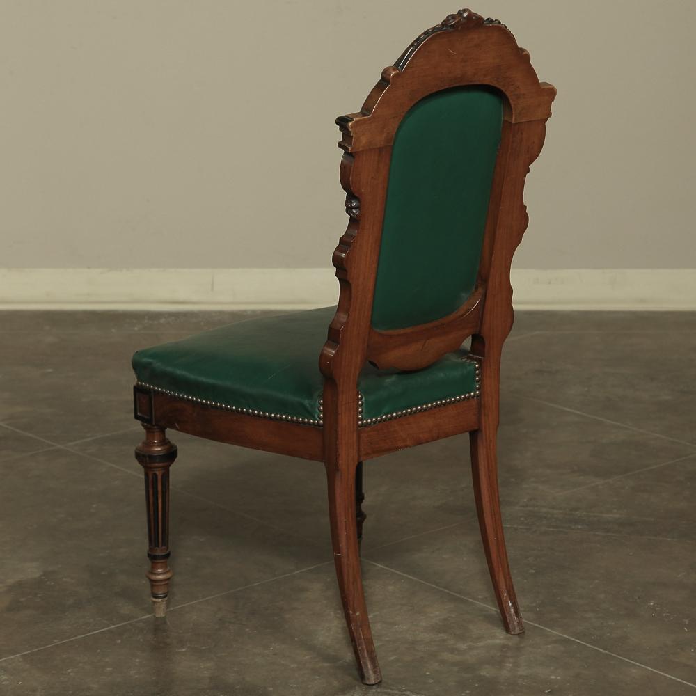Set of 12 19th Century French Napoleon III Period Walnut Dining Chairs 15