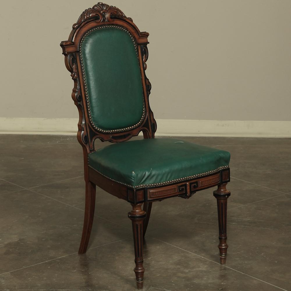 Set of 12 19th Century French Napoleon III Period Walnut Dining Chairs 16