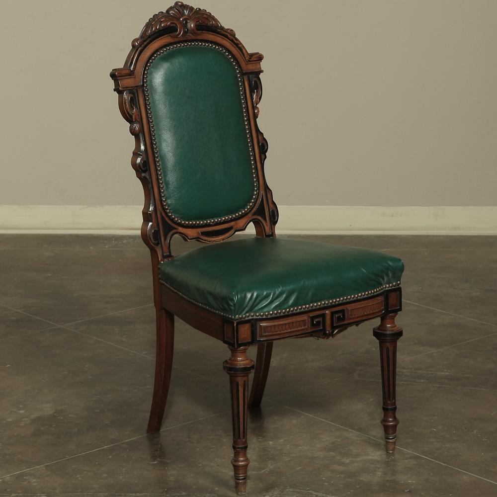 Set of 12 19th Century French Napoleon III Period Walnut Dining Chairs 1