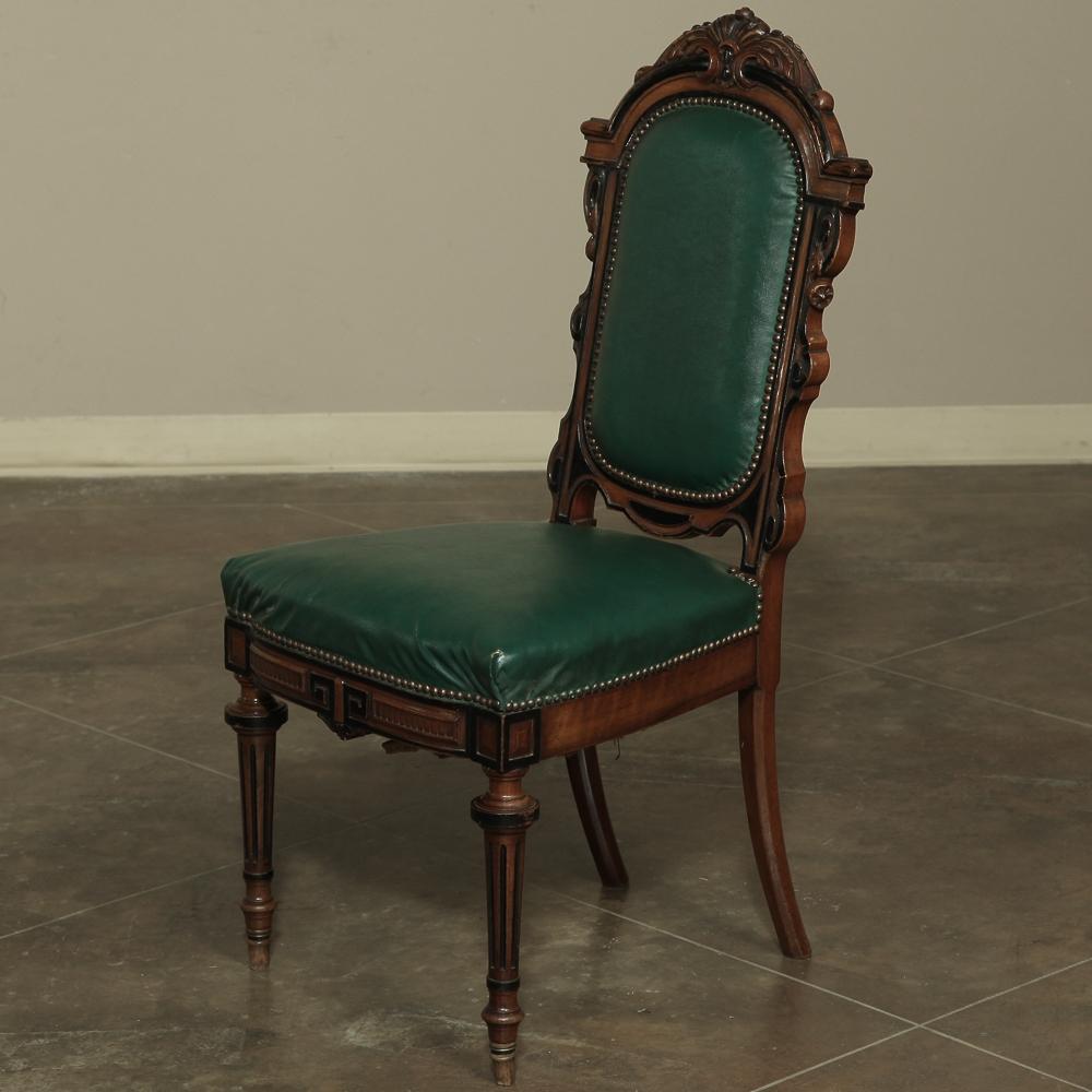 Set of 12 19th Century French Napoleon III Period Walnut Dining Chairs 2