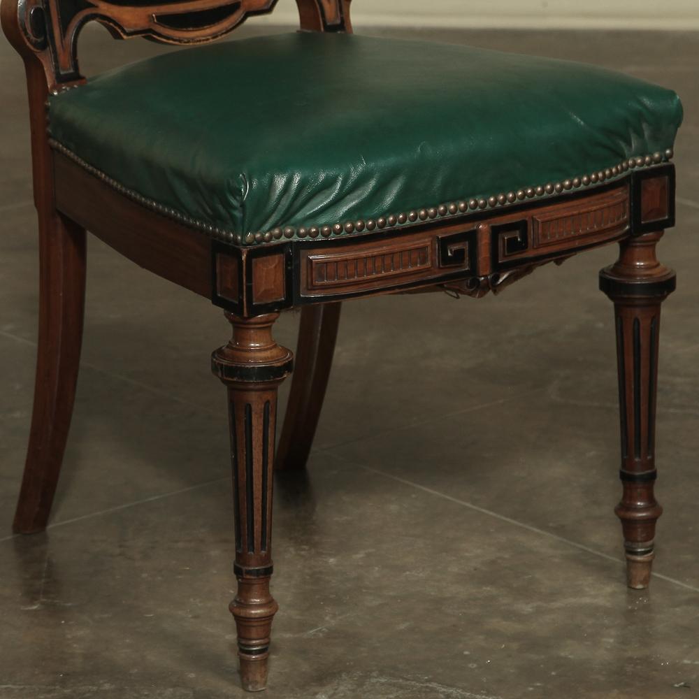Set of 12 19th Century French Napoleon III Period Walnut Dining Chairs 4