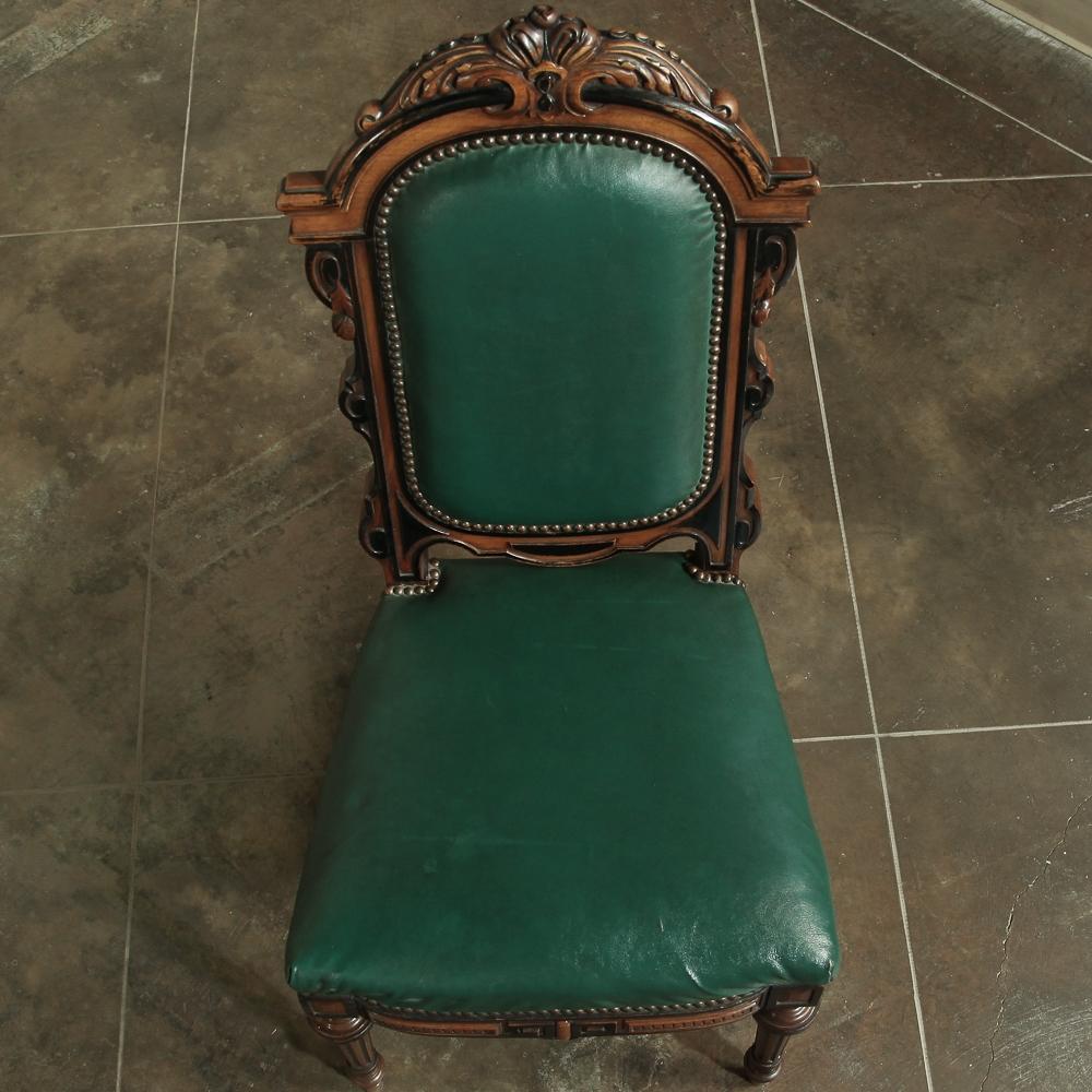 Set of 12 19th Century French Napoleon III Period Walnut Dining Chairs 5