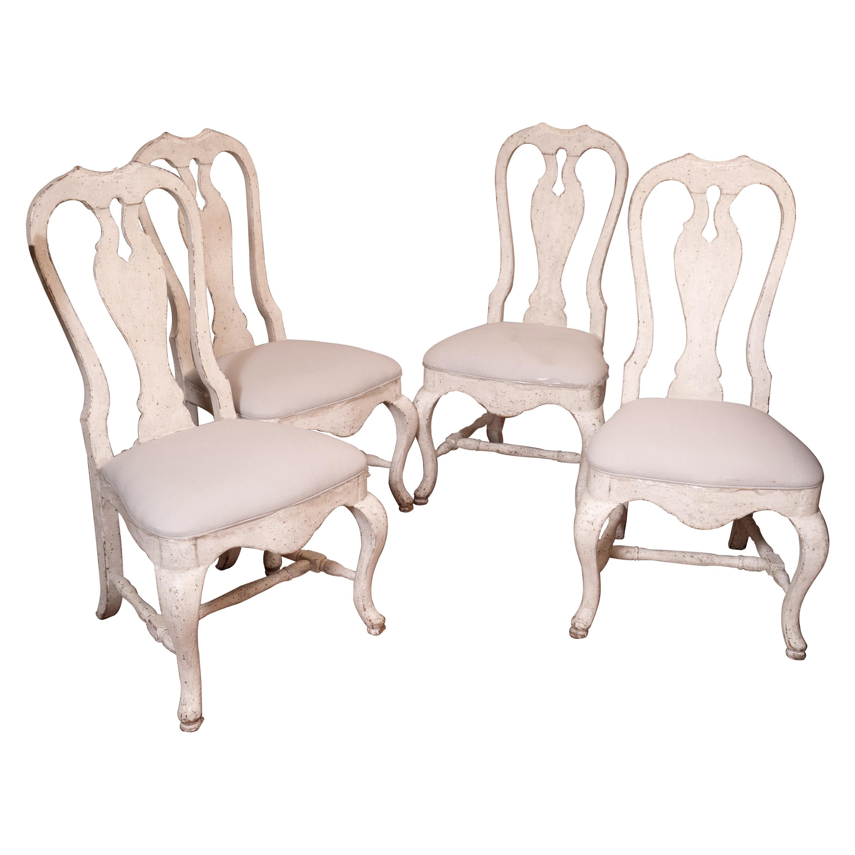 Set of 12 19th Century Painted Dining Chairs