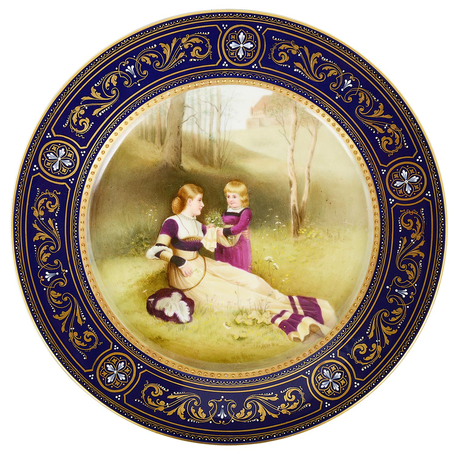 Set of 12, 19th Century Vienna Porcelain Plates For Sale 6