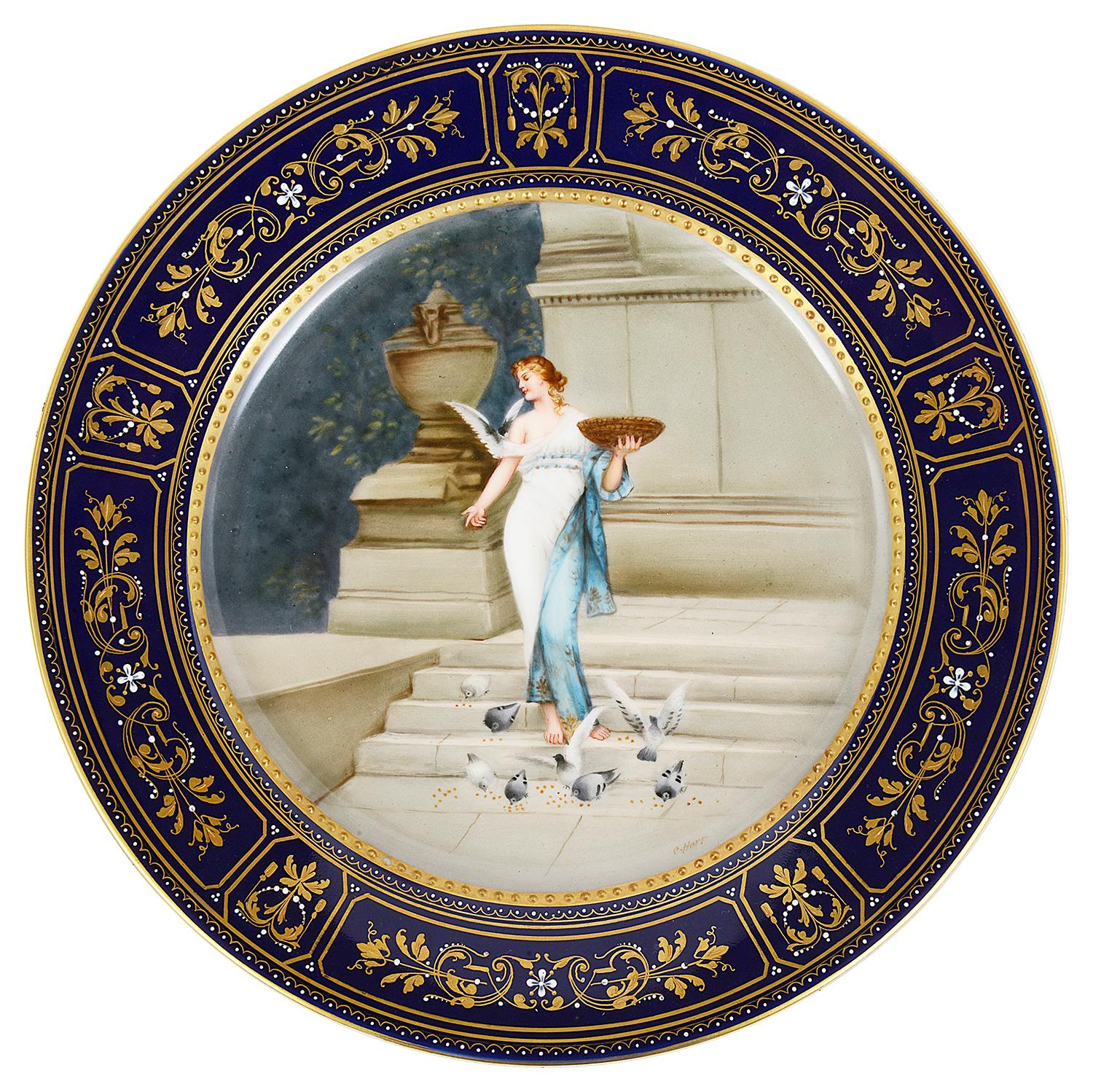 Set of 12, 19th Century Vienna Porcelain Plates For Sale 8