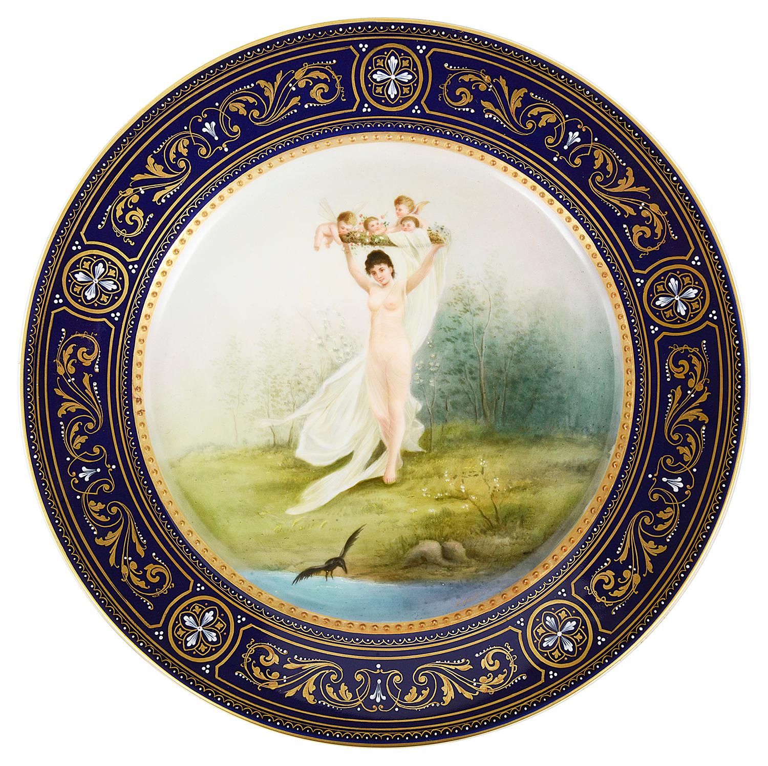 Set of 12, 19th Century Vienna Porcelain Plates For Sale 1