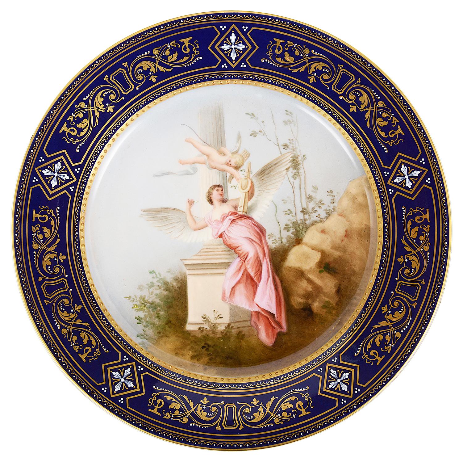 Set of 12, 19th Century Vienna Porcelain Plates For Sale 2