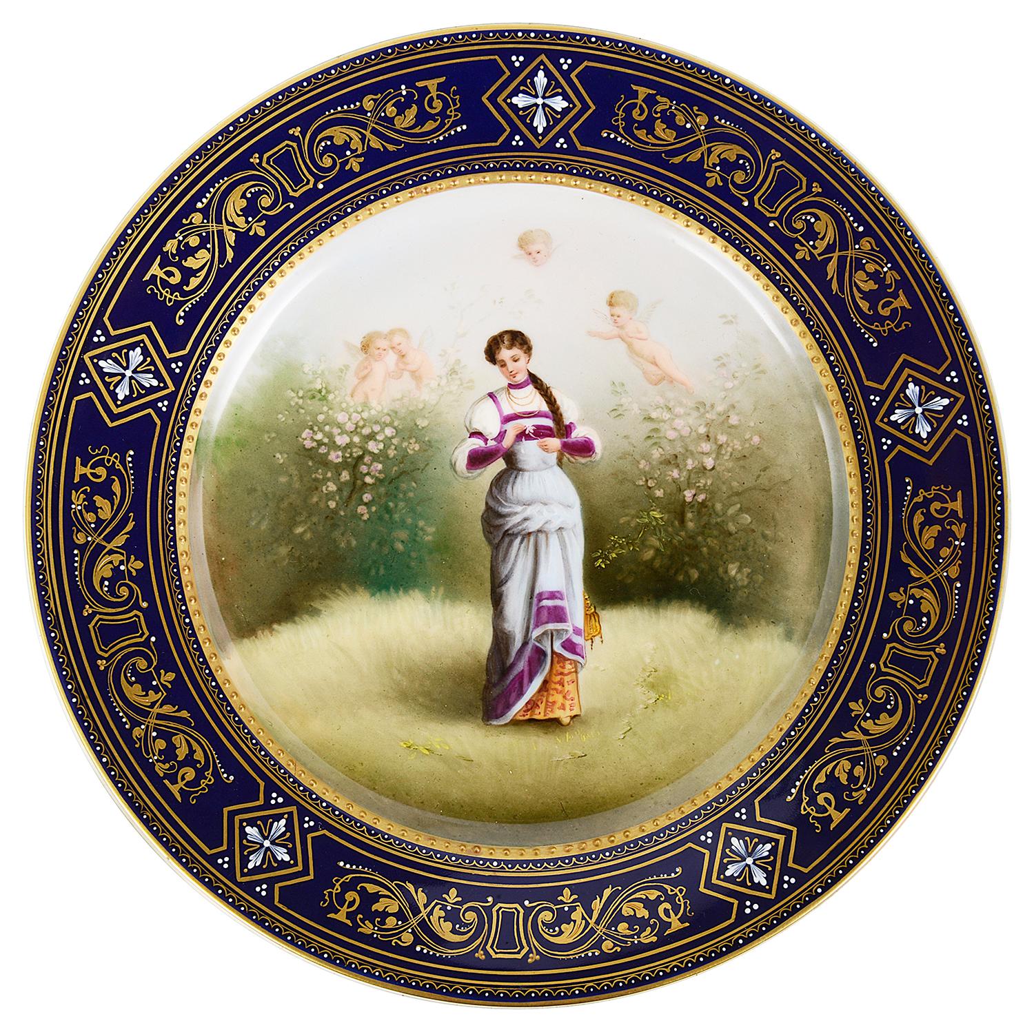 Set of 12, 19th Century Vienna Porcelain Plates For Sale 3