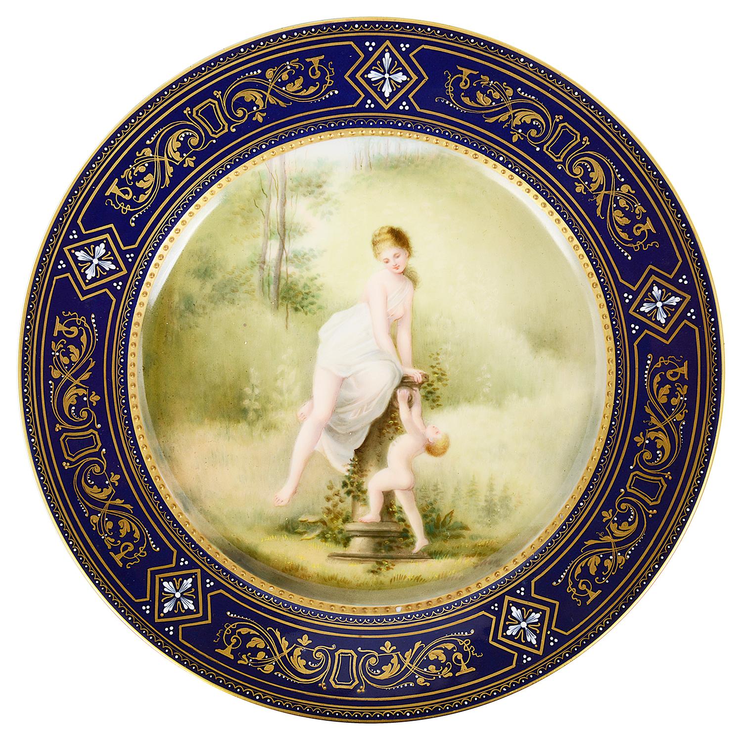 Set of 12, 19th Century Vienna Porcelain Plates For Sale 5