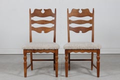 Set of 12 + 2 Danish Henning Kjærnulf Razor Blade Chairs of Oak + New Sheepskin