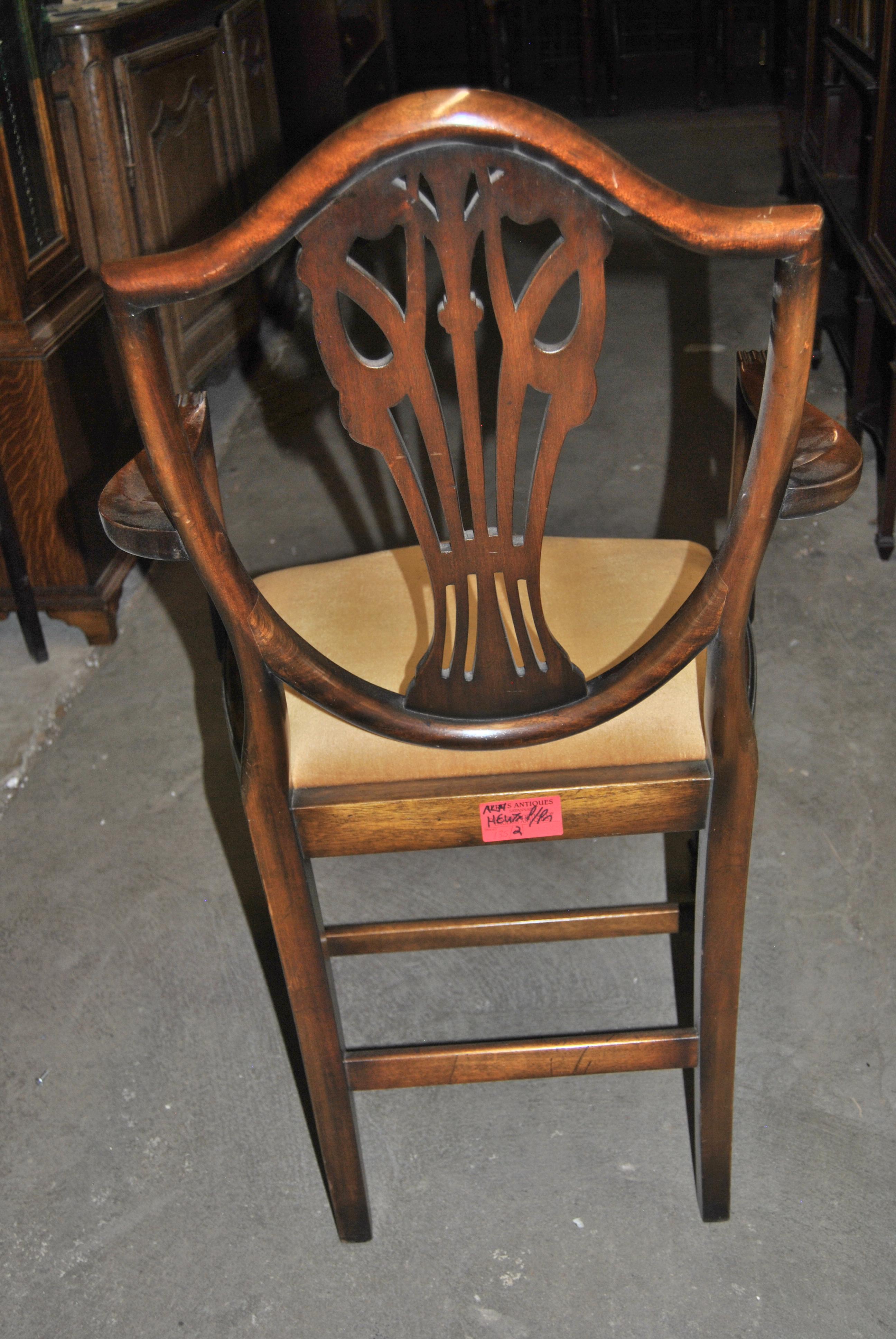 Mid-20th Century Set of 12 20th Century English Mahogany Hepplewhite Style Shield Back Chairs