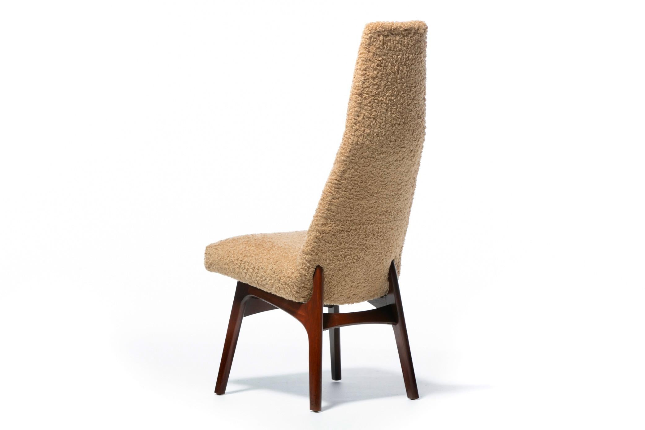 12er-Set Adrian Pearsall Skulpturale Esszimmerstühle mit hoher Rückenlehne aus Latte Bouclé im Angebot 5