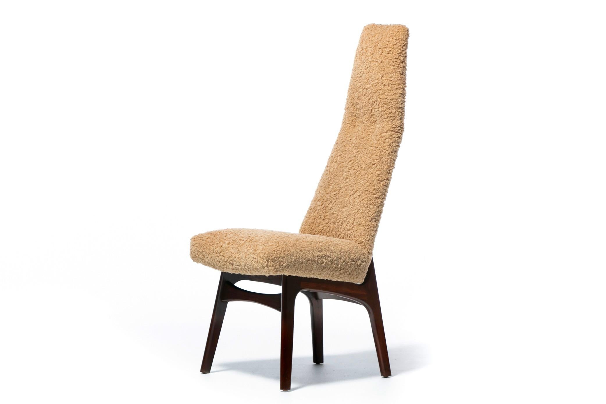 12er-Set Adrian Pearsall Skulpturale Esszimmerstühle mit hoher Rückenlehne aus Latte Bouclé im Angebot 7