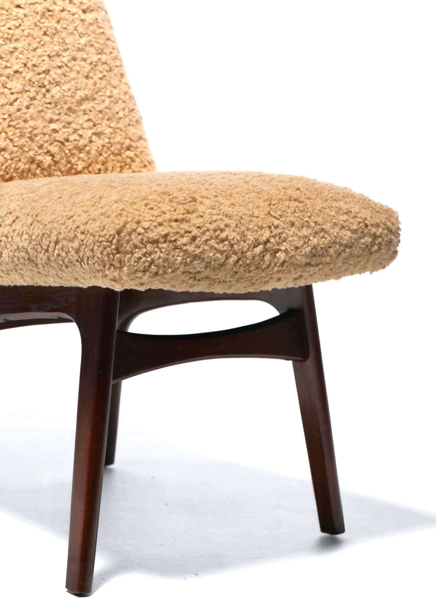 12er-Set Adrian Pearsall Skulpturale Esszimmerstühle mit hoher Rückenlehne aus Latte Bouclé im Angebot 8