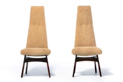 Ensemble de 12 chaises de salle à manger à dossier haut et sculptural Adrian Pearsall en latte bouclé