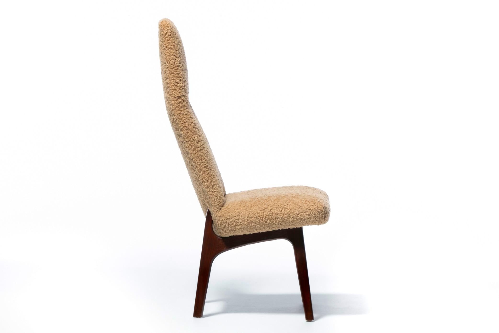 12er-Set Adrian Pearsall Skulpturale Esszimmerstühle mit hoher Rückenlehne aus Latte Bouclé im Angebot 2