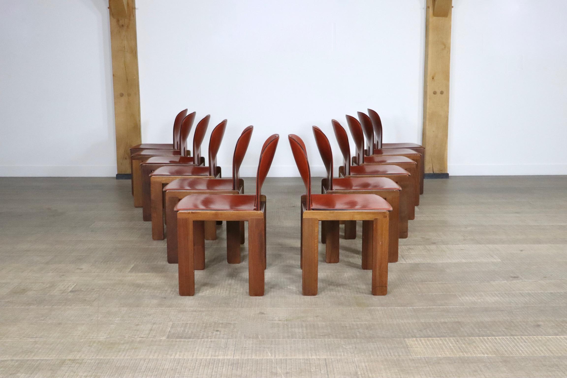 Set of 12 Afra and Tobia Scarpa 121 Chairs for Cassina Italy, 1965 1