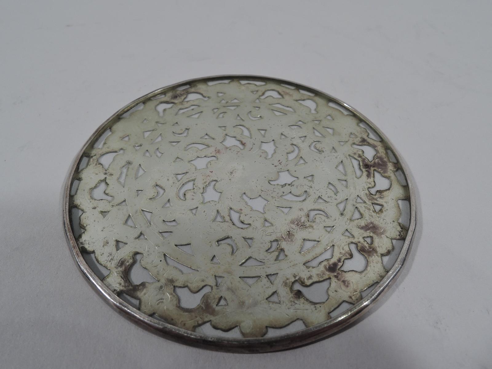 20th Century Set of 12 American Art Nouveau Silver Overlay Coasters by Webster