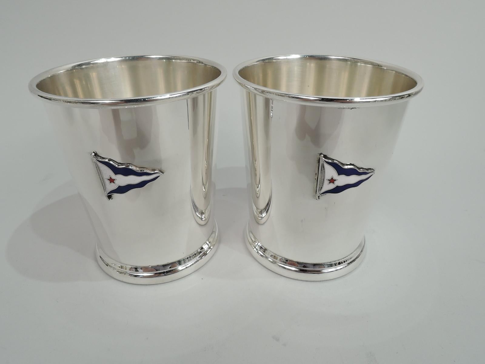 Set of 12 American Mint Juleps with Chicago Yacht Club Burgee In Good Condition In New York, NY