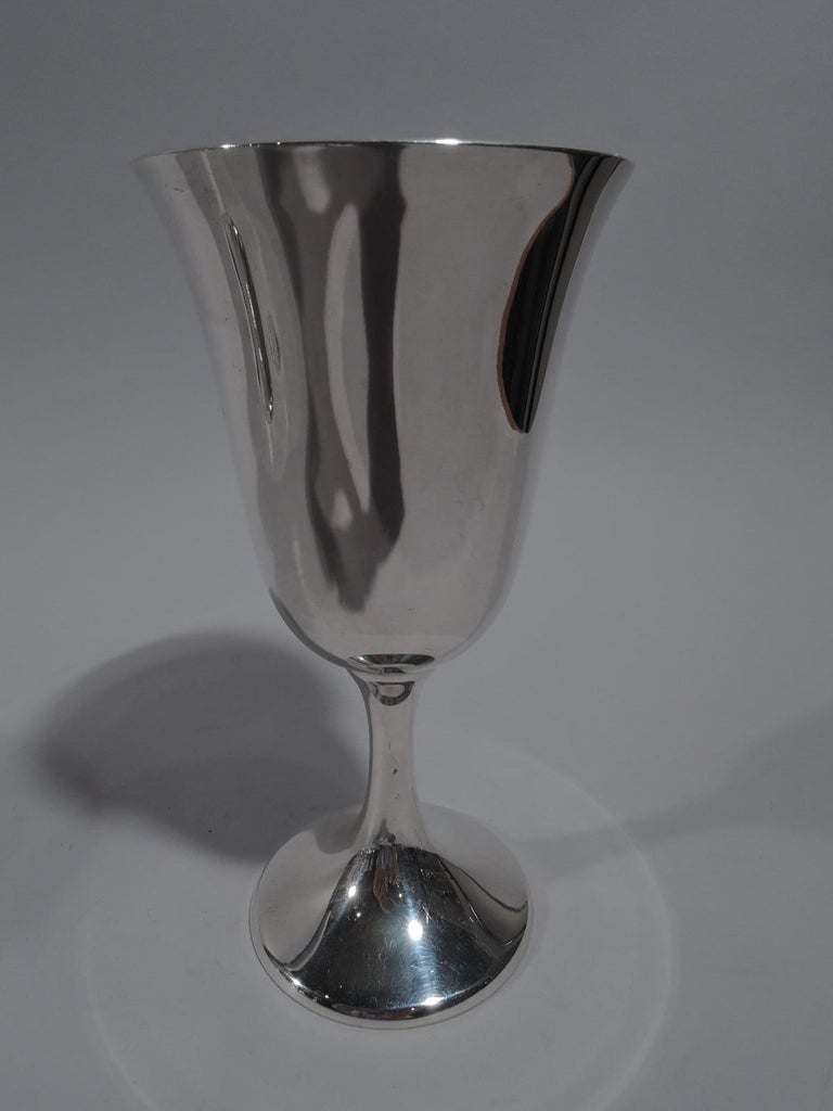 Set of 12 American Modern Sterling Silver Goblets For Sale at 1stDibs