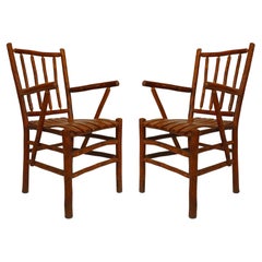 Vintage Set of 12 American Rustic Old Hickory Martinsville Chairs