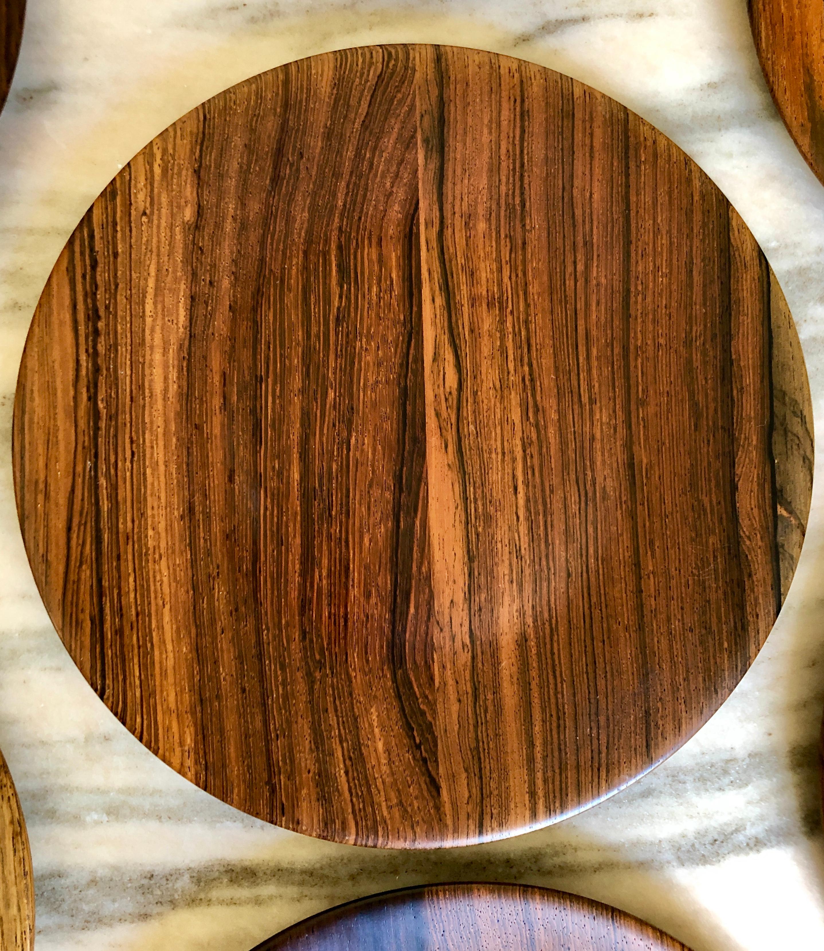 North American Set of 12 American Studio Rosewood Plates, Signed For Sale