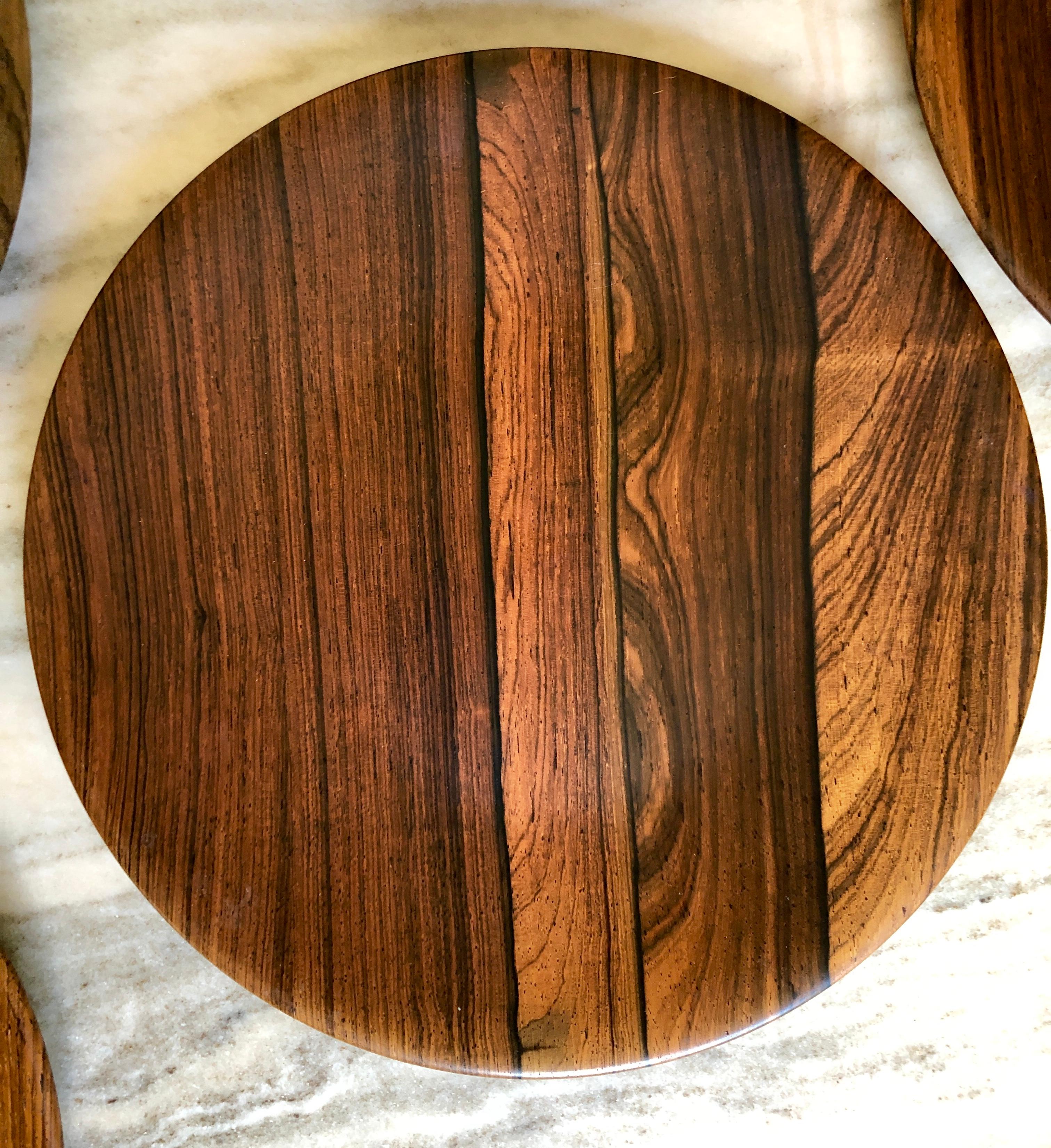 Set of 12 American Studio Rosewood Plates, Signed In Good Condition For Sale In Brooklyn, NY
