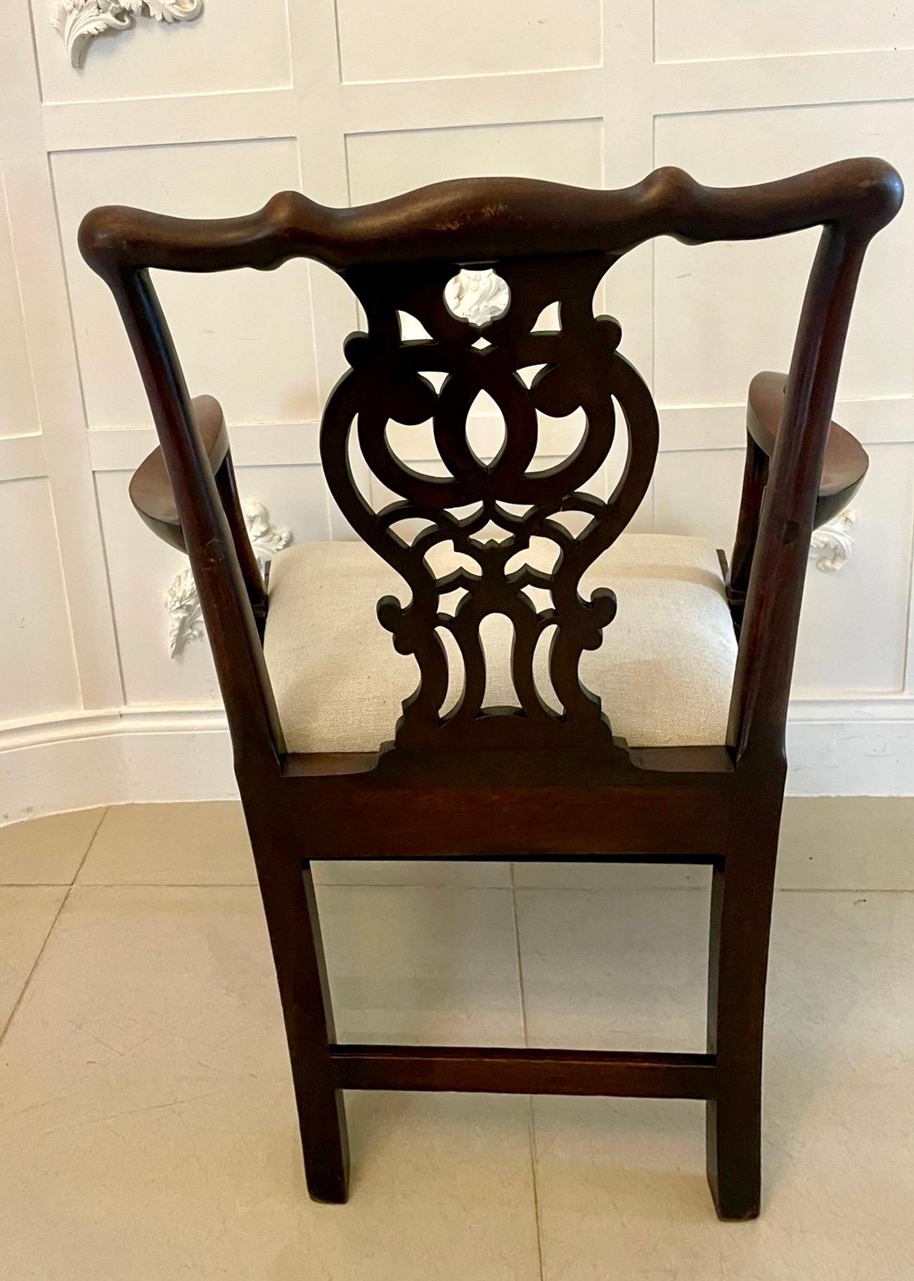 Set of 12 Antique 18th Century Quality Carved Mahogany Chippendale Chairs For Sale 6