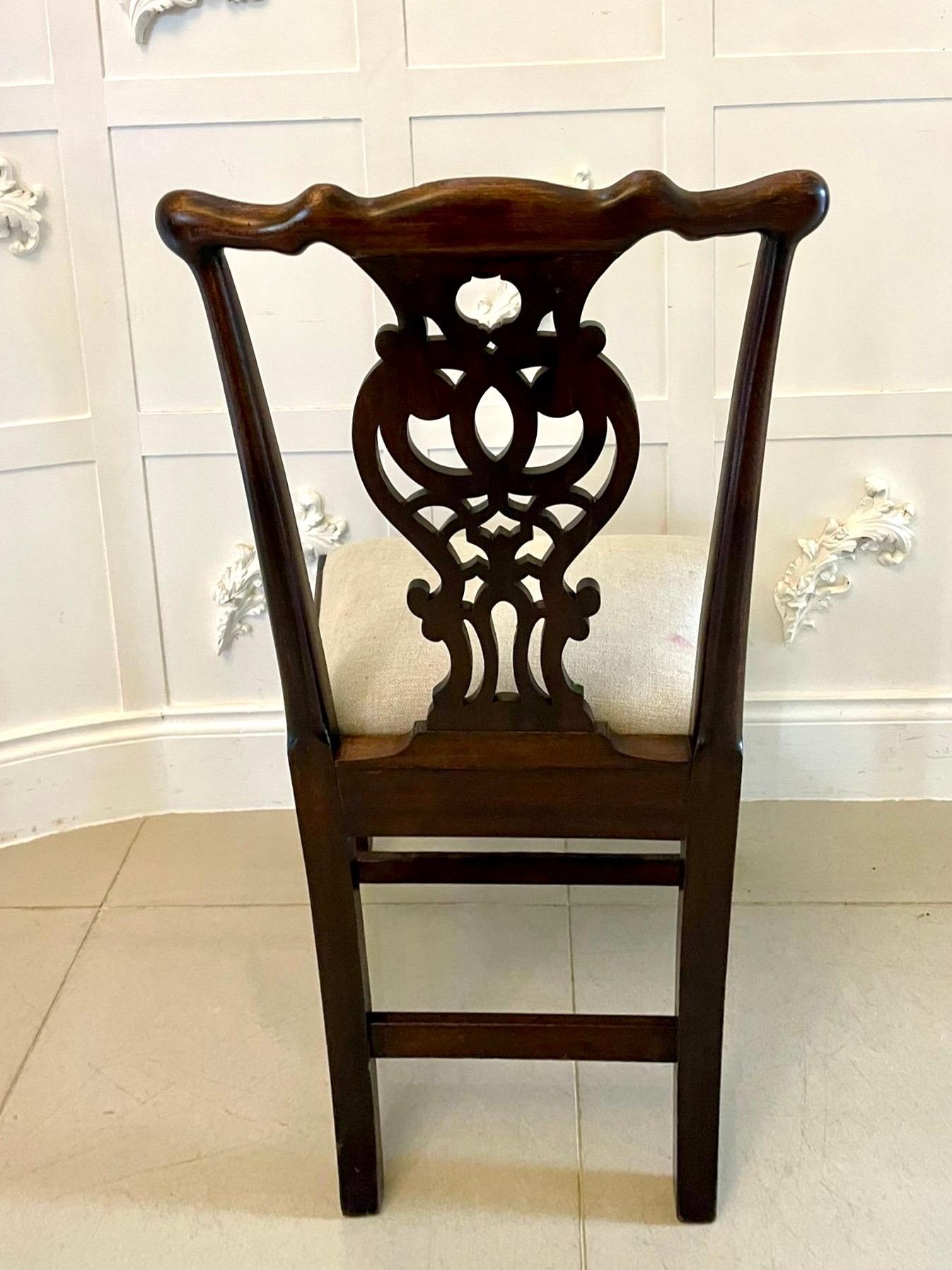Set of 12 Antique 18th Century Quality Carved Mahogany Chippendale Chairs In Good Condition For Sale In Suffolk, GB