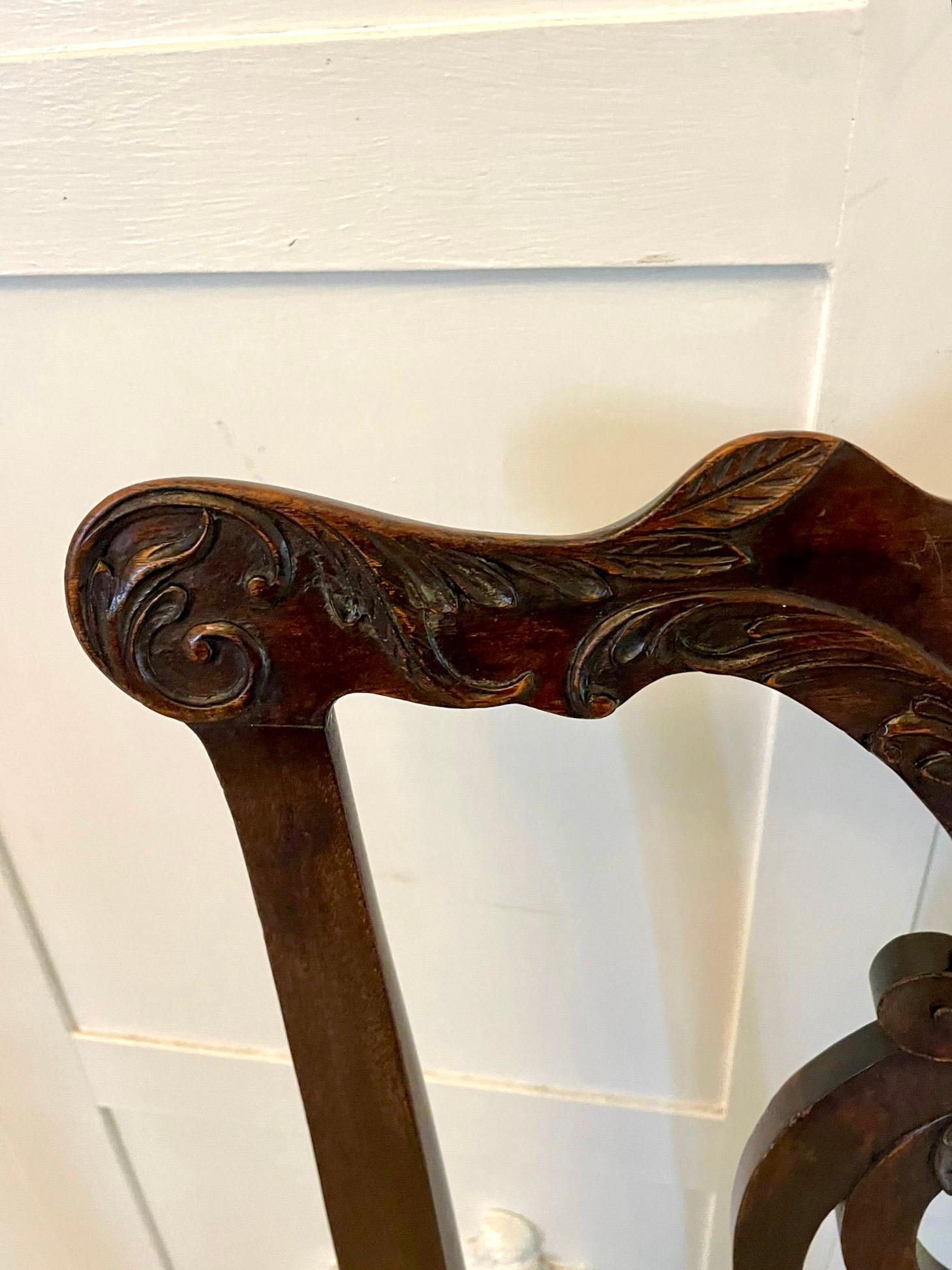 Other Set of 12 Antique 18th Century Quality Carved Mahogany Chippendale Chairs For Sale