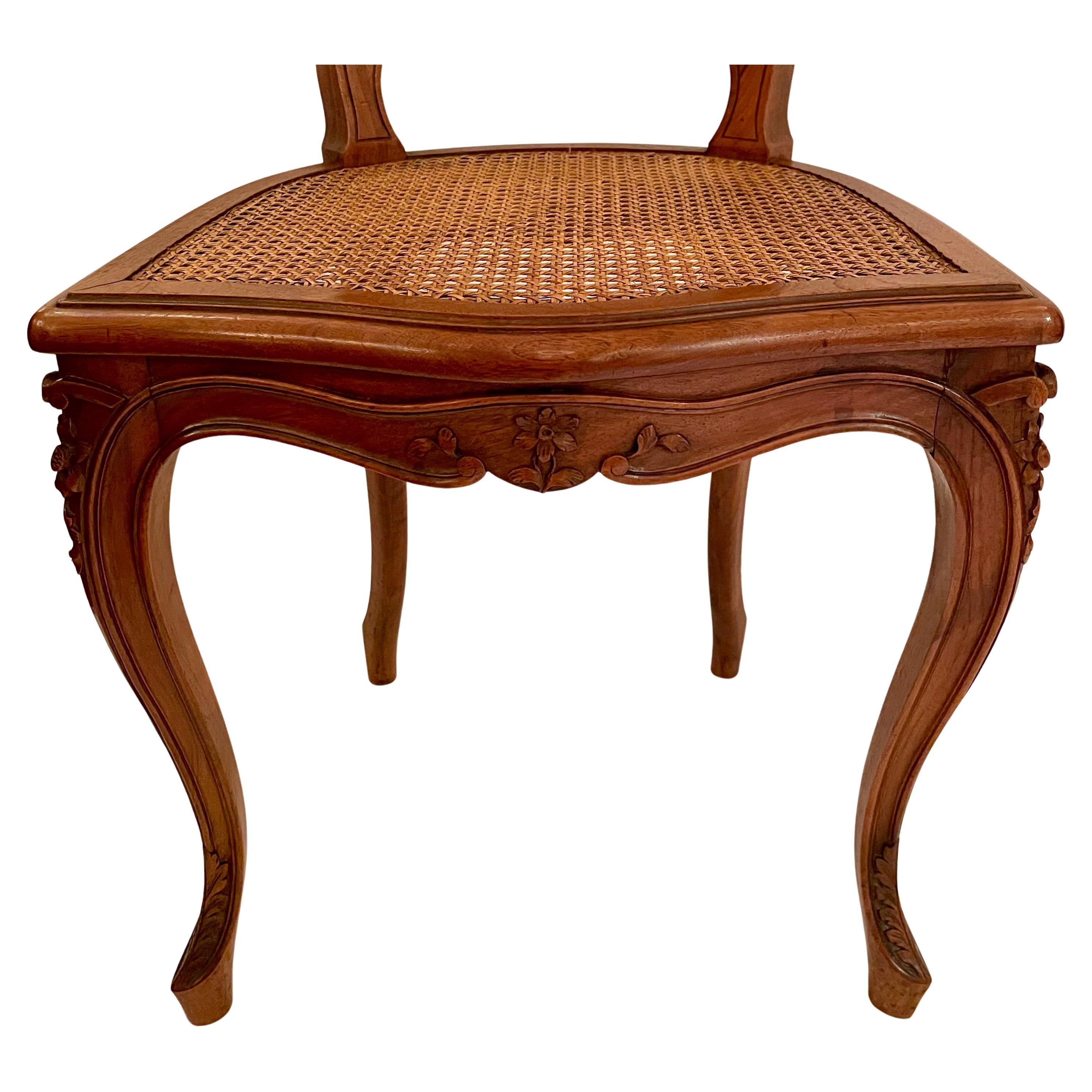 Set of 12 Antique 19th Century French Carved Walnut Dining Chairs. For Sale 2