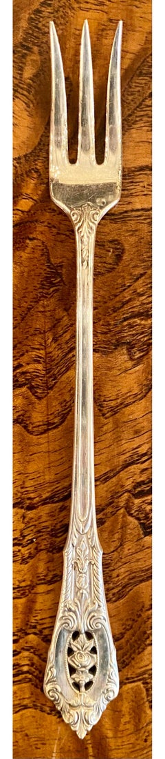 Set of 12 Antique American Wallace & Co. Sterling Silver Cocktail Forks, Ca 1900