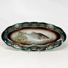 Set of 12 Antique Bavarian "Royal Vienna" Porcelain Fish Service, circa 1890