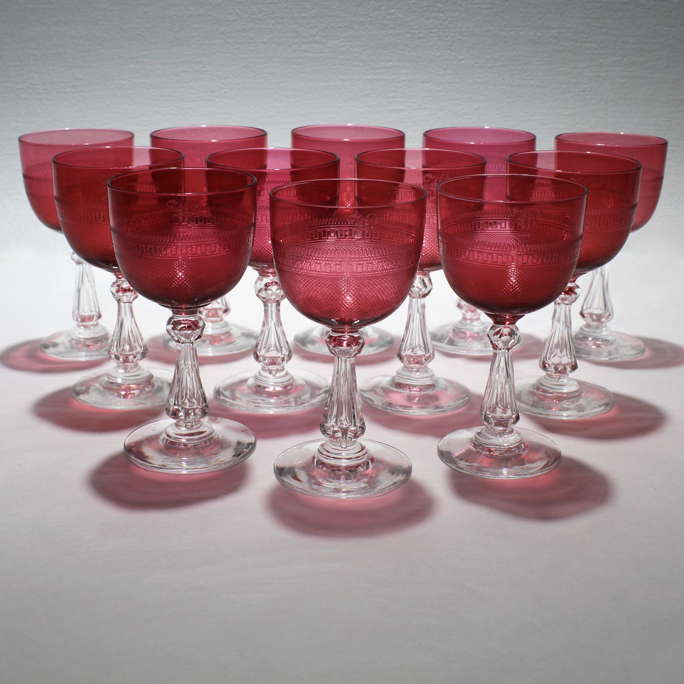 antique red glassware